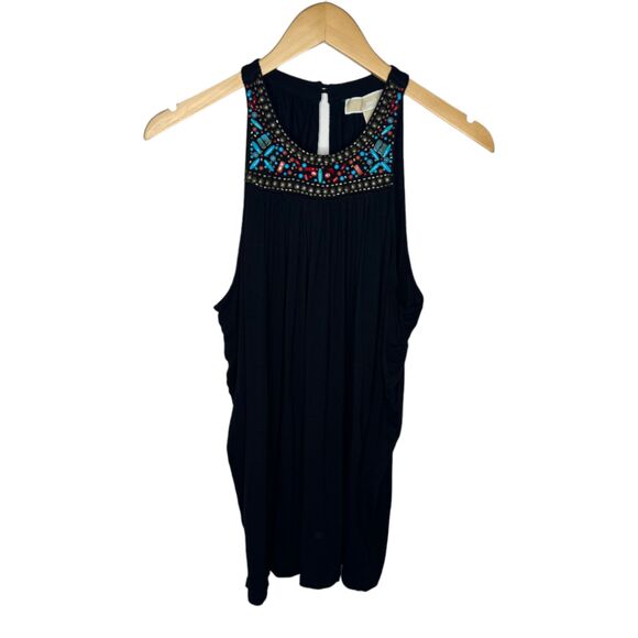 MICHAEL Michael Kors boho beaded sleeveless halter top size medium - Picture 3 of 9